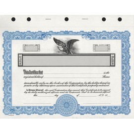 KG 3 Stock Certificate, Blue Border, Pack of 15