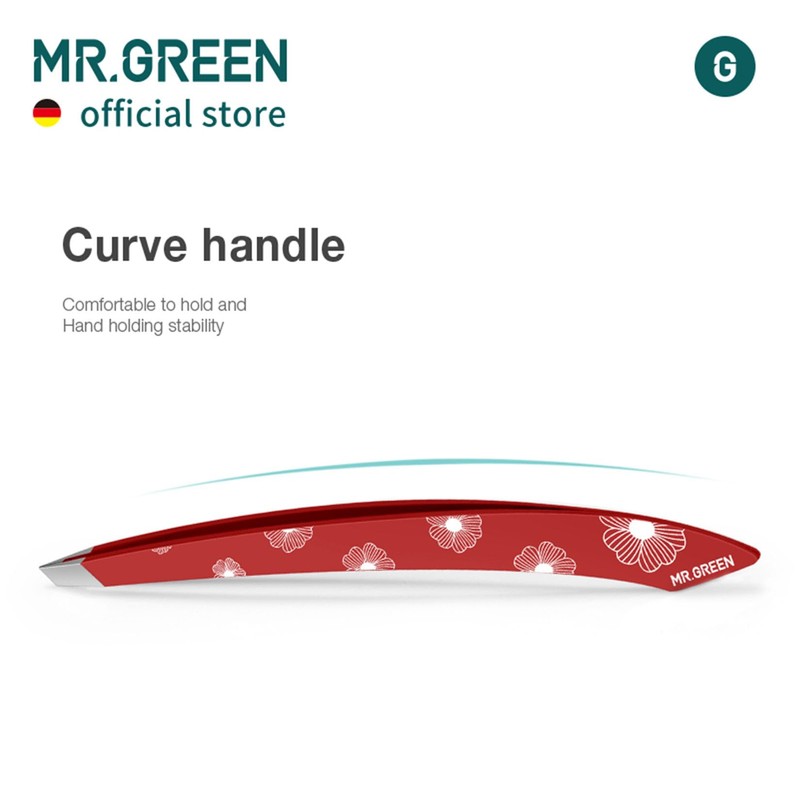 MR.GREEN Curve Handle Eyebrows Tweezers Professional Fine Hairs Removal Puller