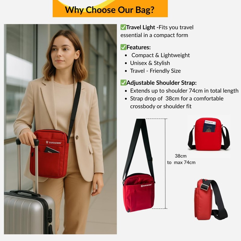 Small Crossbody Shoulder Bag for Men & Women – Lightweight