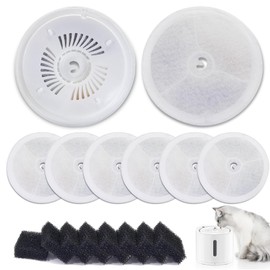 (8 Pieces) Pet Water Filter, Replacement Filter & Sponge Set, PETKIT Compatible, 5 Layer Filtration Structure, Activated Carbon & Ion Exchange Resin, Slime and Odor Prevention, Pet Automatic Water