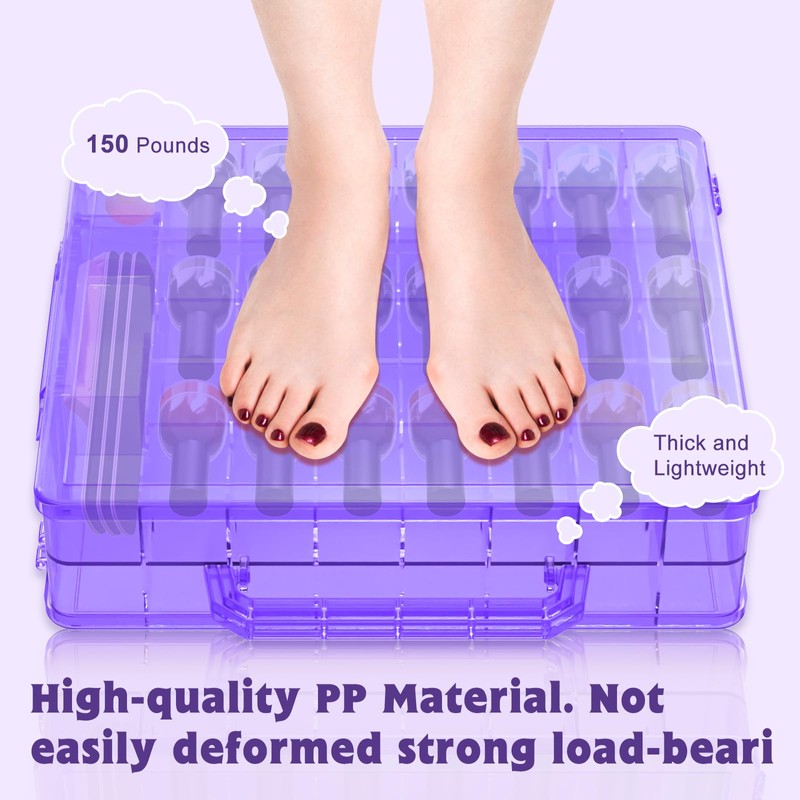 Portable Nail Polish Organizer, Clear Double Side Nail Polish Holder,Gel