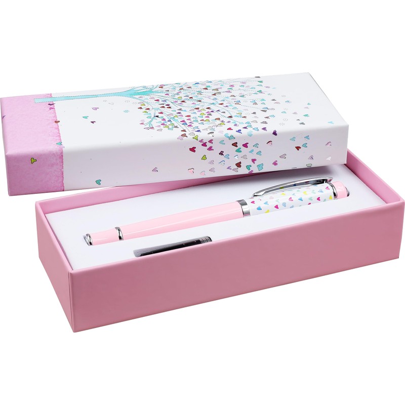 Tree of Hearts Fountain Pen with Fine Nib (includes black