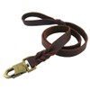 Gullor Classical Braided Decoration Durable Leather Dog Leash - Braided