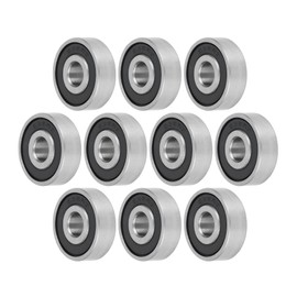 ACROPIX 626-2rs Deep Groove Ball Bearings P6 6x19x6mm Lubricated Bearings Double Rubber Seal Black Silver Tone Scooter Skateboard Wheel - Pack of 10