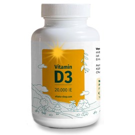 Vitamin D3 20000 IU – 180 Vegetarian Tablets – Depot: 1 Tablet per 20 Days – Vitamin D3 High Dose