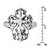 AeraVida Victorian Swirl Cross Hidden Heart Sterling Silver Ring, Sterling
