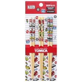 Skater ANT2T-A Bamboo Chopsticks, 6.5 inches (16.5 cm), Set of 3, Tomica 25, Boys