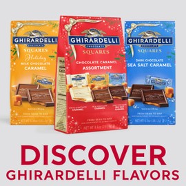 GHIRARDELLI Chocolate Caramel SQUARES Assortment Valentines Day, 8.6 oz Bag