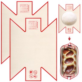 2Pcs Silicone Bread Loaf Pan Liner for Dutch Oven, Extra Thick Silicone Baking Mat, Non-Slip & Easy Clean Reusable Sourdough Bread Baking Supplie - For Cookies, Bread, Pastry