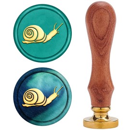 craspire Wax Seal Stamp, Sealing Wax Stamp Snail Pattern Retro Wooden Stamp Wax Seal 25 mm Removable Brass Seal Wooden Handle for Envelopes Invitations Wedding Embellishment