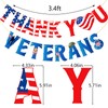 Banner de agradecimiento para veteranos, bandera americana del día del