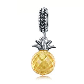 CZVIVIRY Pineapple Charm 925 Sterling Silver Fruits Charm Beads for Fashion Charms Bracelet & Necklace