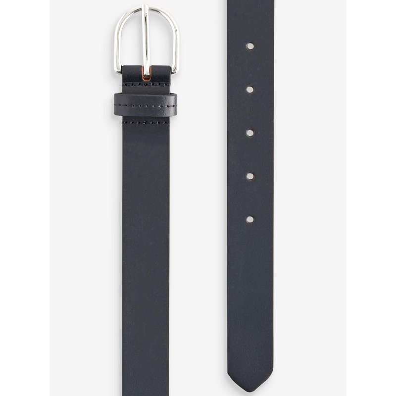 NEXT Regular Fit Leather Belt, navy