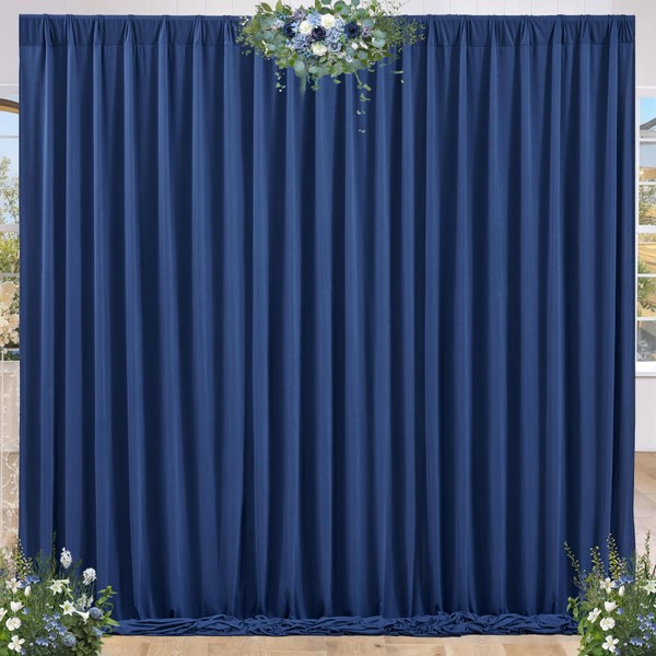 10ft x 8ft Navy Blue Backdrop Curtains for Parties 2