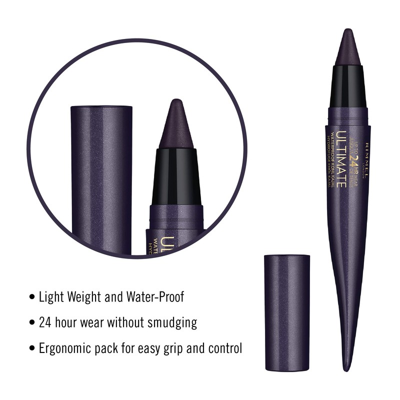 Rimmel London, Ultimate Kohl Kajal Eyeliner, 02 Deep Amethyst, 1.6