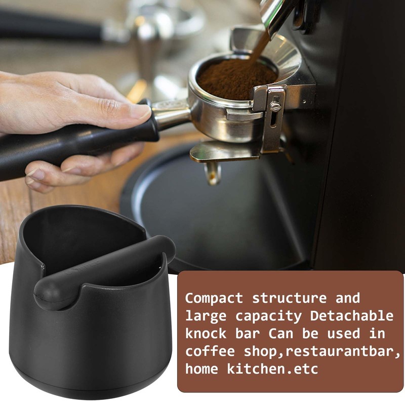Espresso Knock Box, Black Coffee Knock Box, Round Coffee Bin,