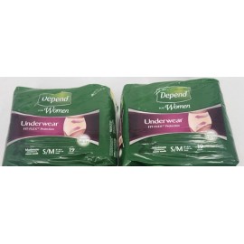 Depend Lot of 2 NEW Depends Fit Flex Underwear for Women Size S/M 19 Count