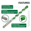 KURSTOL Masonry Drill Bit Set - 10pcs 1/8"-1/2" Concrete Diamond