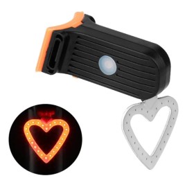Luz Trasera Bicicleta Gold Lion 24 Led Recargable Corazón Negra