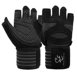 Special Essentials Workout Gloves for Men and Women, Non-Slip Weight Lifting Gloves with Padding and Wrist Strap, Gym Gloves for Training and Exercise