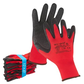 Trevendo Work Gloves, Solid Assembly Gloves with Latex Coating, Size 11, 12 Pairs