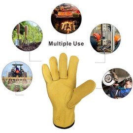 DTC Gardening Gloves for Men Women Two Pairs Work Gloves Thorn Proof Heavy Duty Gardening Gloves Leather Working Gloves for Gardening Fishing Construction (Medium)