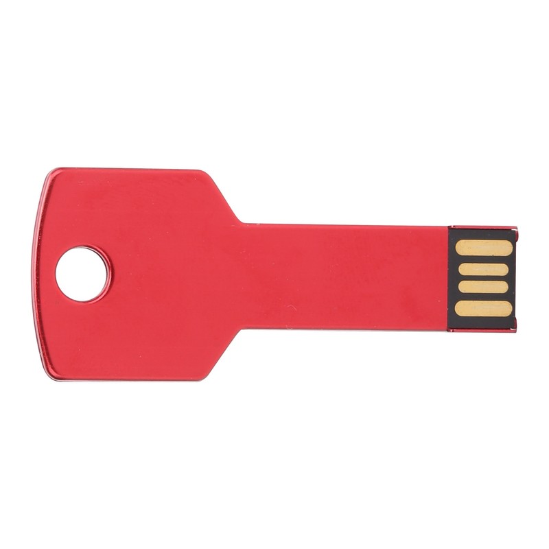 Red USB Flash Drive Aluminum Alloy Key Shape Memory U