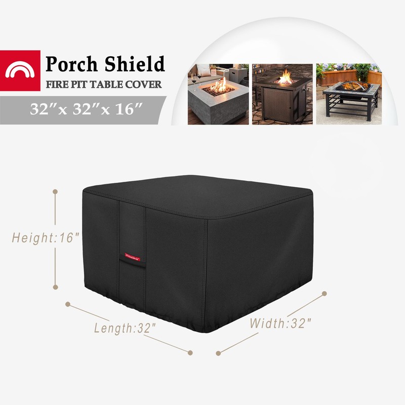 Porch Shield Fire Pit Cover - Waterproof 600D Heavy Duty