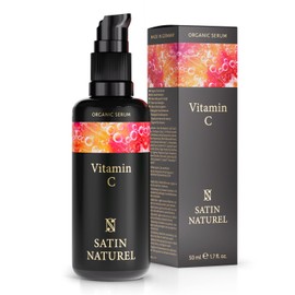 Satin Naturel Vitamin C Serum Face 50 ml - With Hyaluronic + Organic Aloe Vera - Women's Face Care - Remove Dark Circles, Remove Pigment Spots - 100% Vegan Skincare