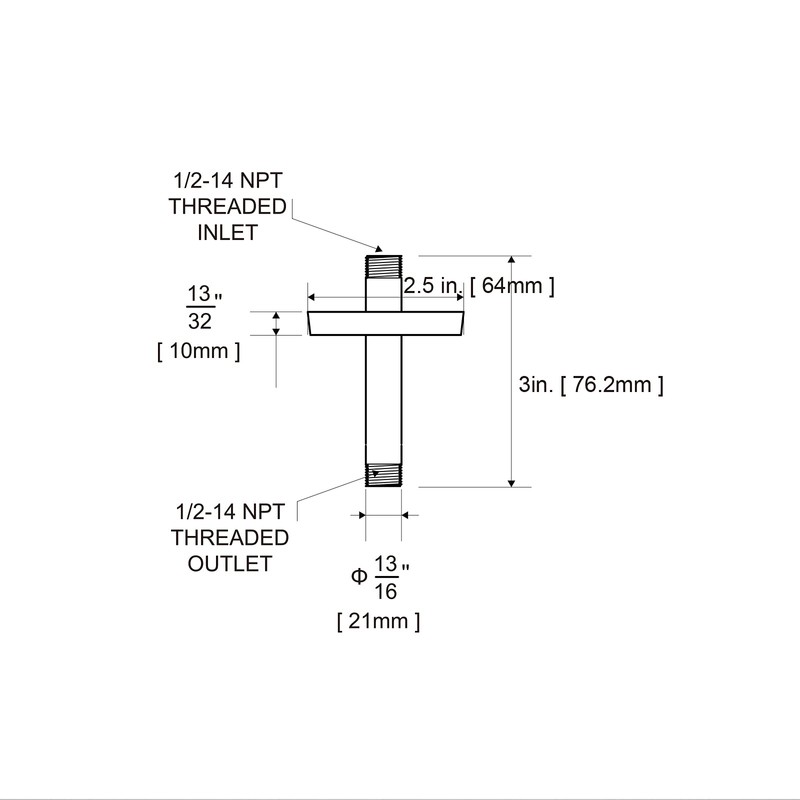 OFFO Shower Arm with Flange, 3 in Ceiling Mount Replacement