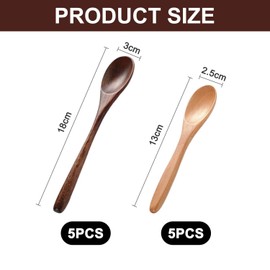 10 Pieces Wooden Spoons, Wooden Dessert Spoons, Ladles, Kitchen Utensils, Kitchen Supplies, Mixing Spoons, Cooking Spoons, Soup Spoons