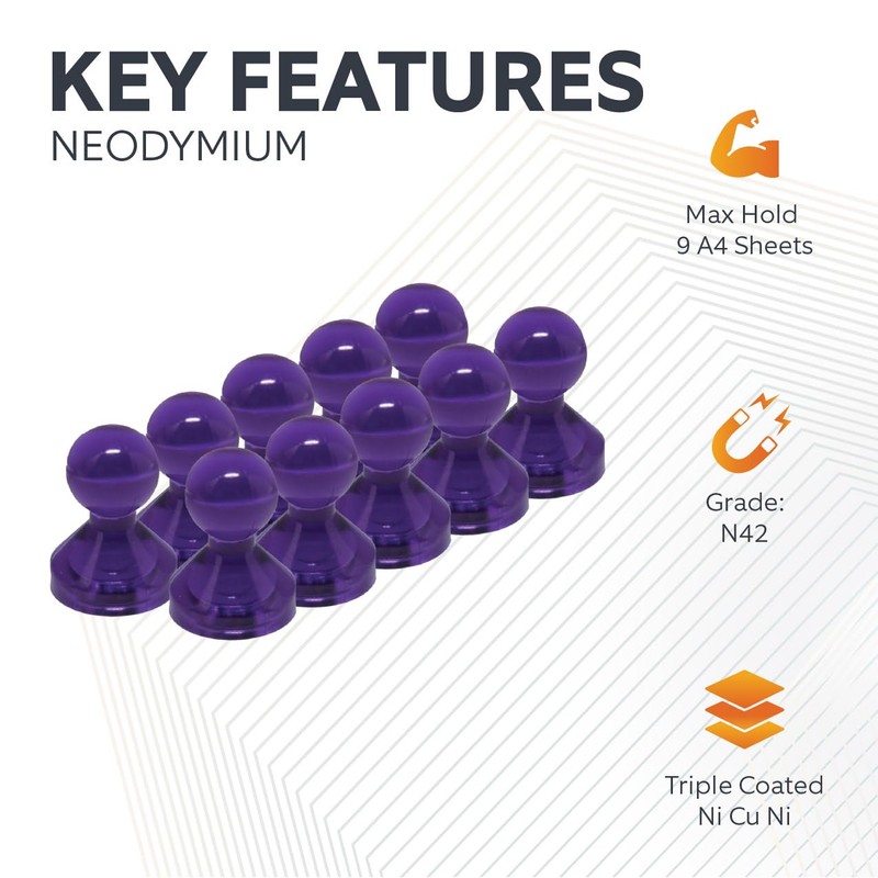 Magnet Expert Small Purple Acrylic Push Pin Magnet - 11mm