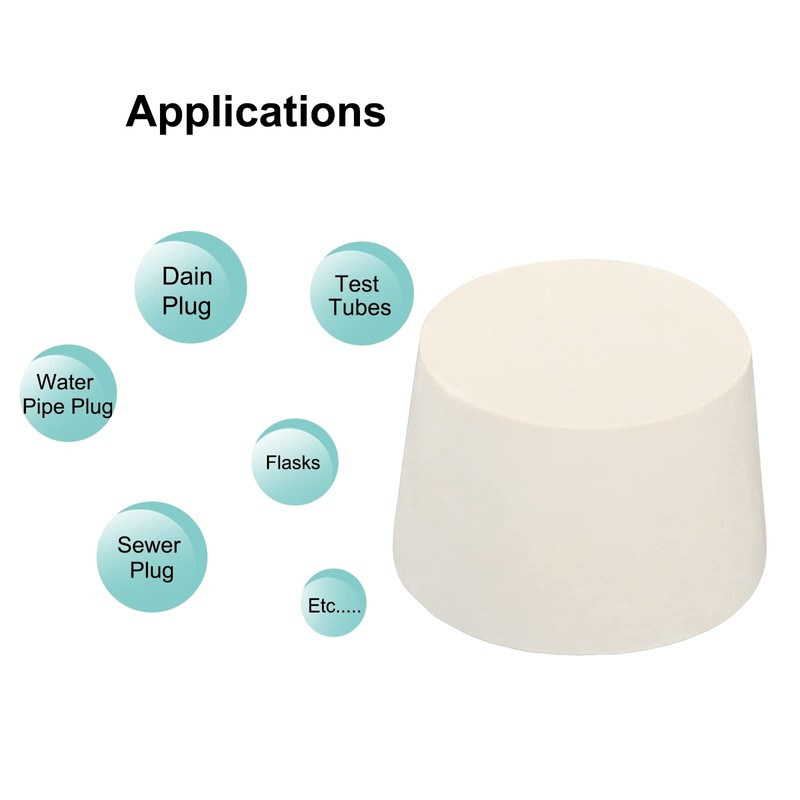 sourcing map Rubber Tapered Plug 43mm to 50mm Solid Test
