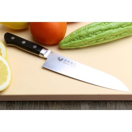 Yoshihiro INOX Aus-10 Stain-Resistant Steel Ice Hardened Santoku Multipurpose Chef Knife (7'' (180mm))