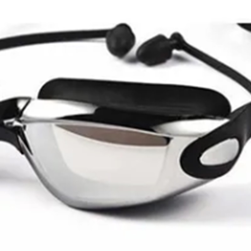 Swim Cap Goggles Set Electroplated UV Protection Swimming Accessories with