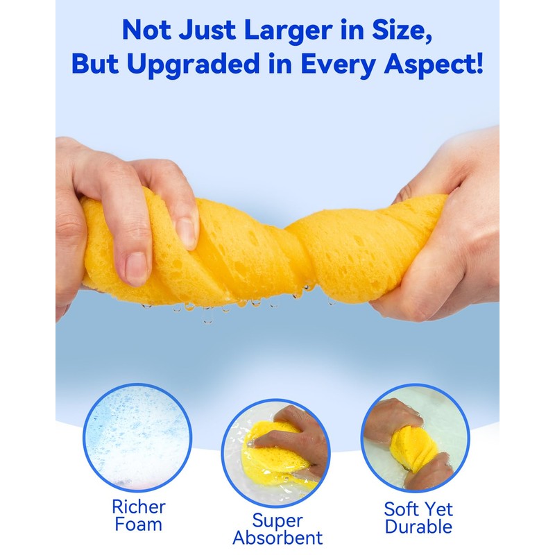 Temede Car Wash Sponge, Car Cleaning Large Sponges, All Purpose