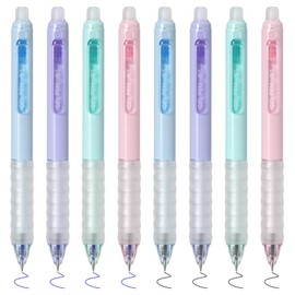 Temiary 8Pcs Retractable Erasable Gel Pens, Make Mistakes Disappear, Blue & Black Ink Pen for Drawing Writing Planner and Crossword Puzzles, No Smudge on School Office Supplies (Morandi)