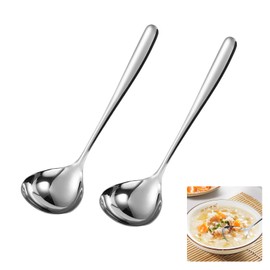 Set of 2 Small Ladles Stainless Steel, 20.5 cm Sauce Spoon, Soup Ladle, Stainless Steel, Soup Ladle, Small Sauce Ladle, Serving Spoon for Serving and Ladling, Soup Spoon for Home, Restaurant, Hotel