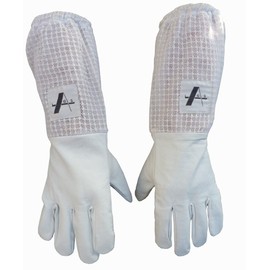 Beekeeper gloves 3 layer ultra white ventilated bee keeping gloves beekeeping (Large)