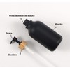 500ml 16.7oz Black Soap Dispenser with Bamboo Pump Refillable Dish