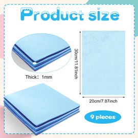 Felt Sheets for Crafts 9PCS 11.8 * 7.9in Wool Stiff Felt Sheets Soft Fabric Skin Felt DIY Patchwork Rug Arts and Crafts Fabric Pieces (3 Blue)