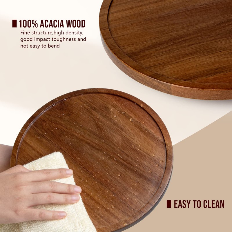 ANBOXIT Lazy Susan Organizer for Table, 10 Inch Wooden Lazy