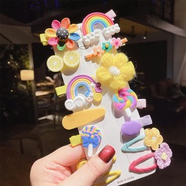 Pack of 28 Hair Clips Hair Ring - Hair Clips Hair Ring Children's Jewellery Hair Accessories for Children Hair Clips Fashion Animal Hair Pin Kids Hair Clips Cartoon Clips Accessories for Baby Toddler