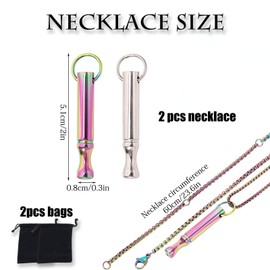 XcnPer Breathing necklace, 2 anti anxiety breathing necklaces, breathing relaxation necklace, used for meditation, anxiety relief, relaxation, and exercise (silver, color)