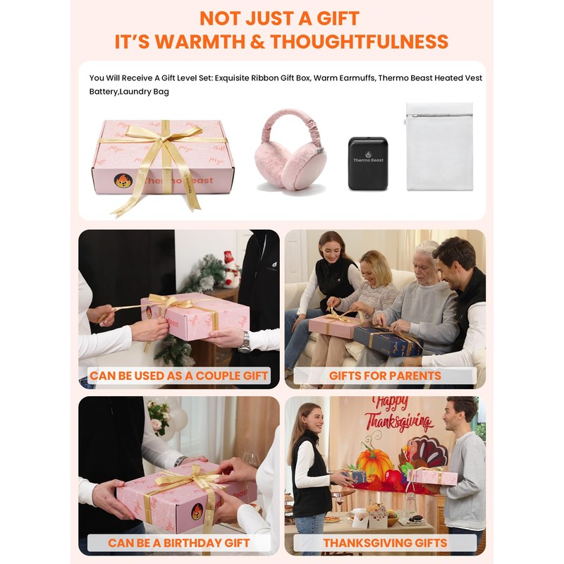 Thermo Beast Heated Vest Women with Battery Pack Included, 4-Zone