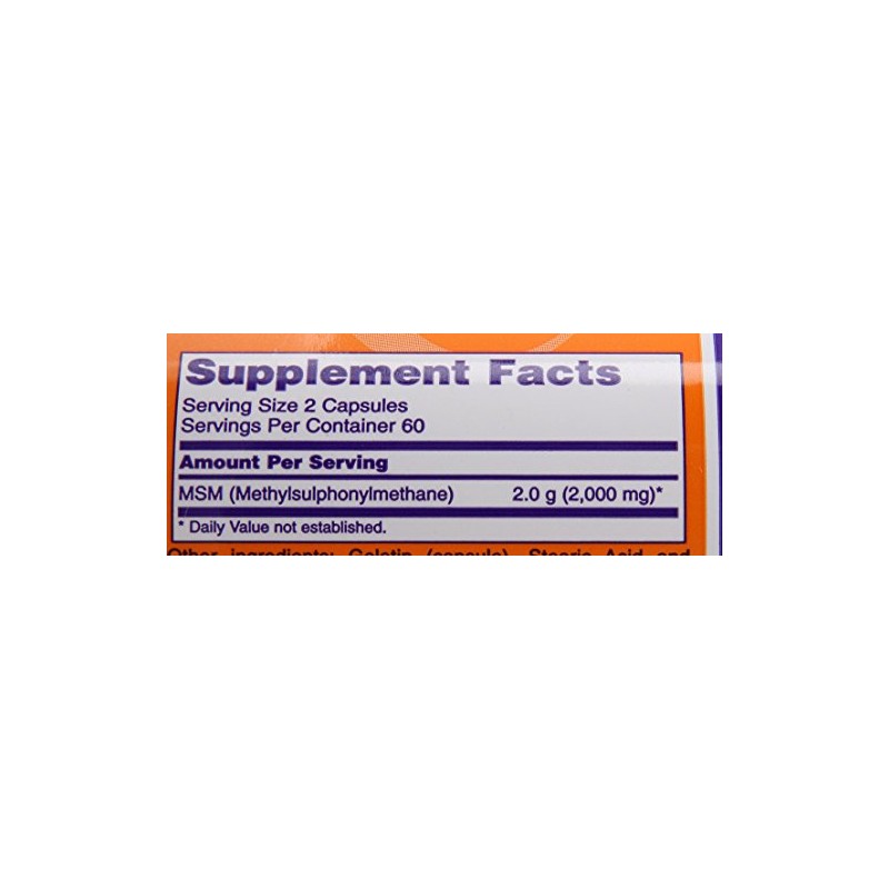 NOW MSM 1000 mg,120 Capsules