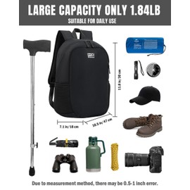 30L Basic Black Backpack for Women Men,Lightweight Camping Daypack Water Resistant Gym Backpack, for Travel Outdoor Sports Bookbag, Black