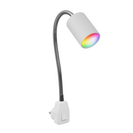 ledscom.de WAIKA GU10 Socket Lamp Gooseneck Switch White with Smart Home RGBW GU10 LED