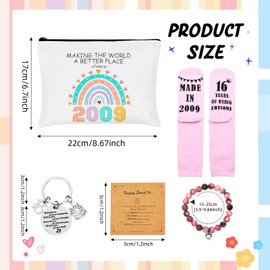 Chovbe 16th Birthday Gifts for Girls, Sweet 16 Gift Set with Makeup Bag, Pink Bracelet, Keyring & Socks, Unique 16 Year Old Girl Birthday Presents, UK