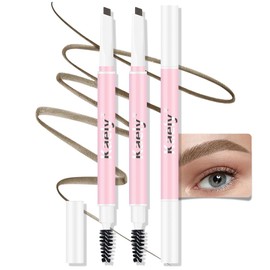 AMY'S DIARY 3pcs Eyebrow Pencil Retractable Definer,Light brown, Dual-Sided Brow Brush, Fine Tip, Shapes, Defines, Fills Brow Makeup Flapiz Para Cejasills (light brown)